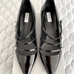 Max Mara Black Patent Leather Shoes - Size 8